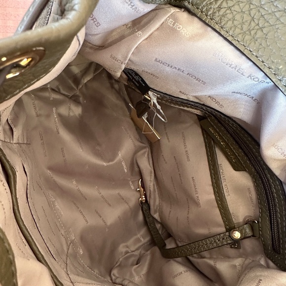 Michael Kors Dark Olive Green Leather Backpack - Picture 6 of 8
